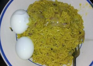 Indomie with Boiled Egg